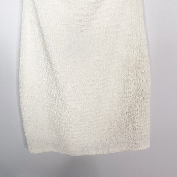 New Le Lis Collection Small S Ivory Smocked Halter Neck Mini Dress Summer Casual - Picture 8 of 12
